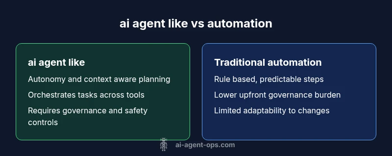 Comparison infographic of ai agent like vs traditional automation