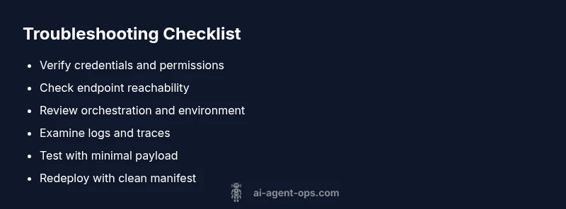 Checklist for troubleshooting an AI agent not working
