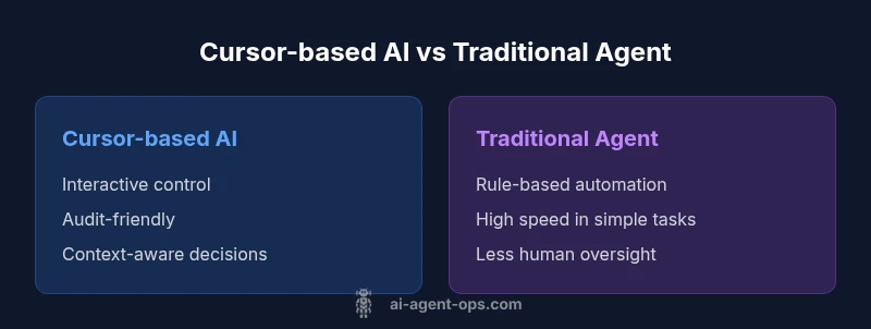 Comparison infographic of cursor-based AI vs traditional agent
